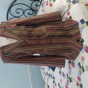 Long pin striped dress jacket size 6 vintage polyester/viscose